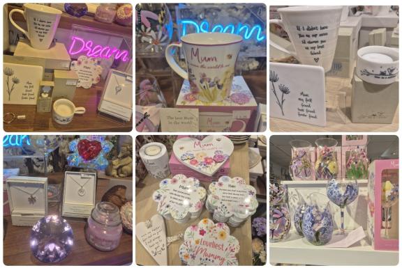 Collage of items available at Home and Gifts in Woodley