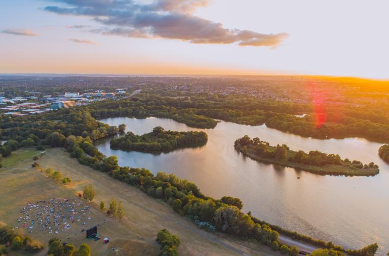 Dinton Pastures drone photograph