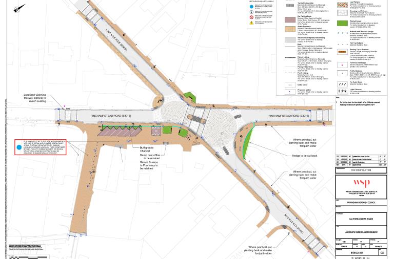 A map showing planned roadworks as detailed below