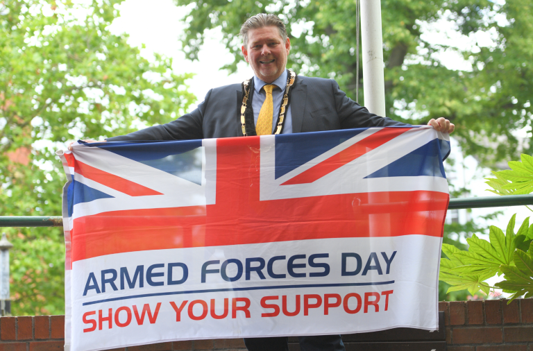 Armed Forces Day flag raising