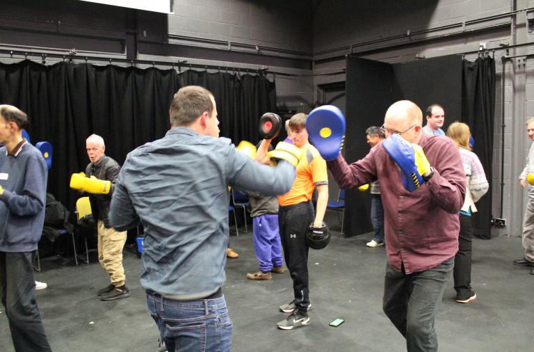 People enjoying a boxercise session at the Big Gathering 