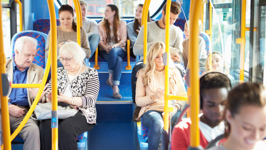 People sitting on a bus 